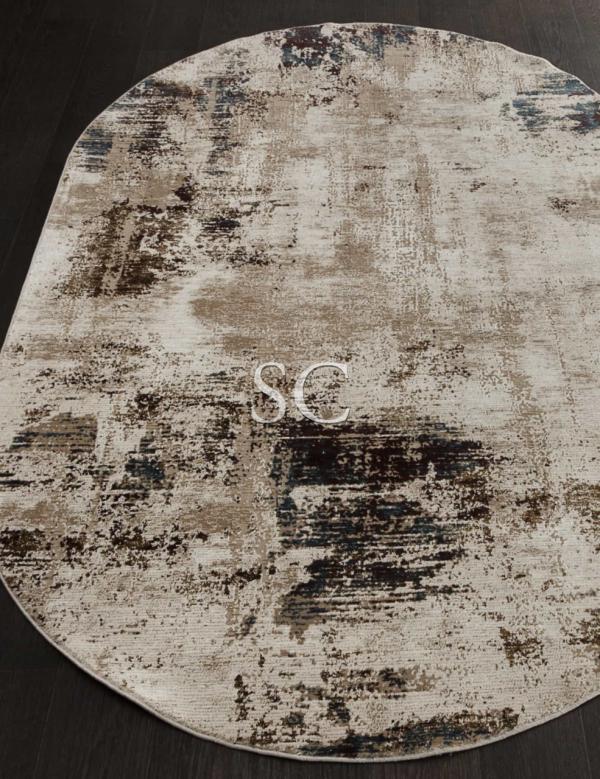 Ковер Quantum 3002B brown/brown овал
